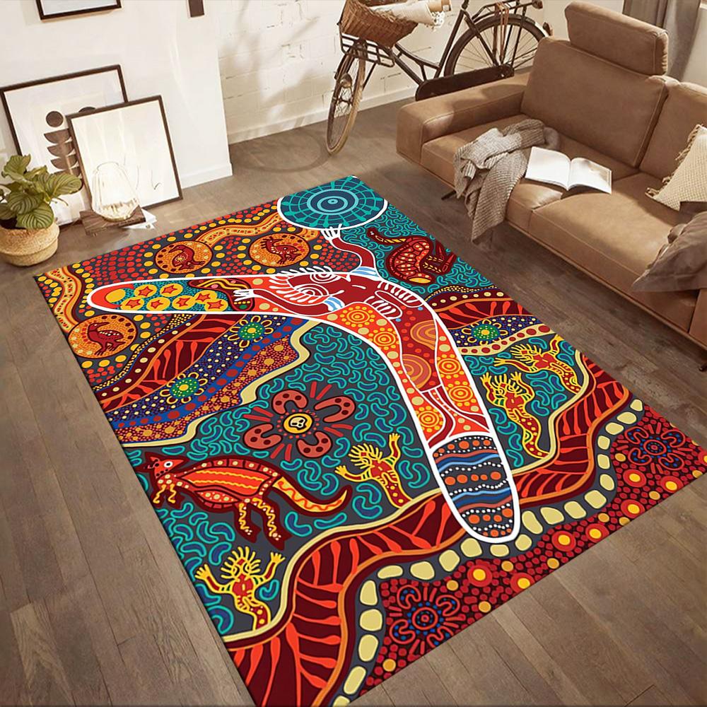 Aboriginal Art Dreamtime Floor Mats for Living Room, Bedroom and Room Decoration Are Suitable for Gifts.