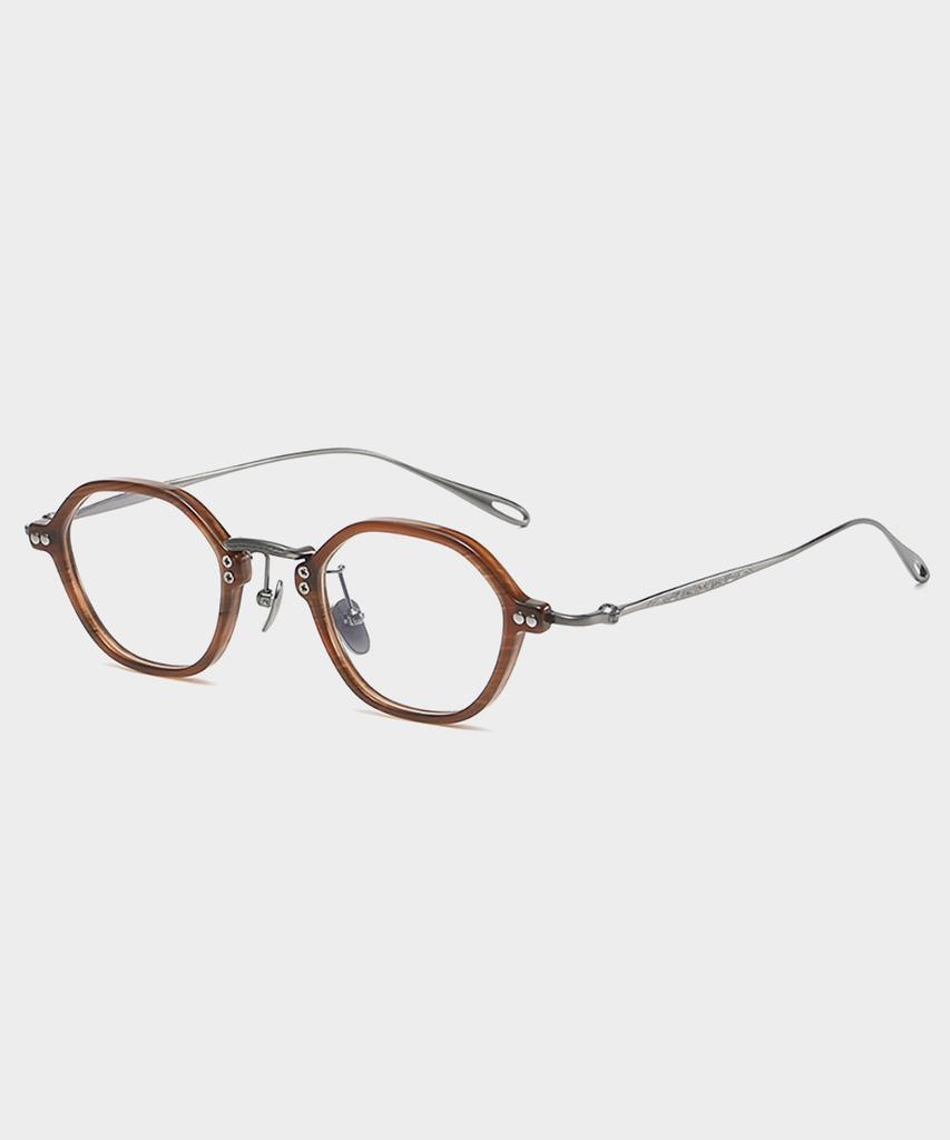 Lingkeonpeuleim Arlt-5957 Titanium Eyeglass Frame Brown
