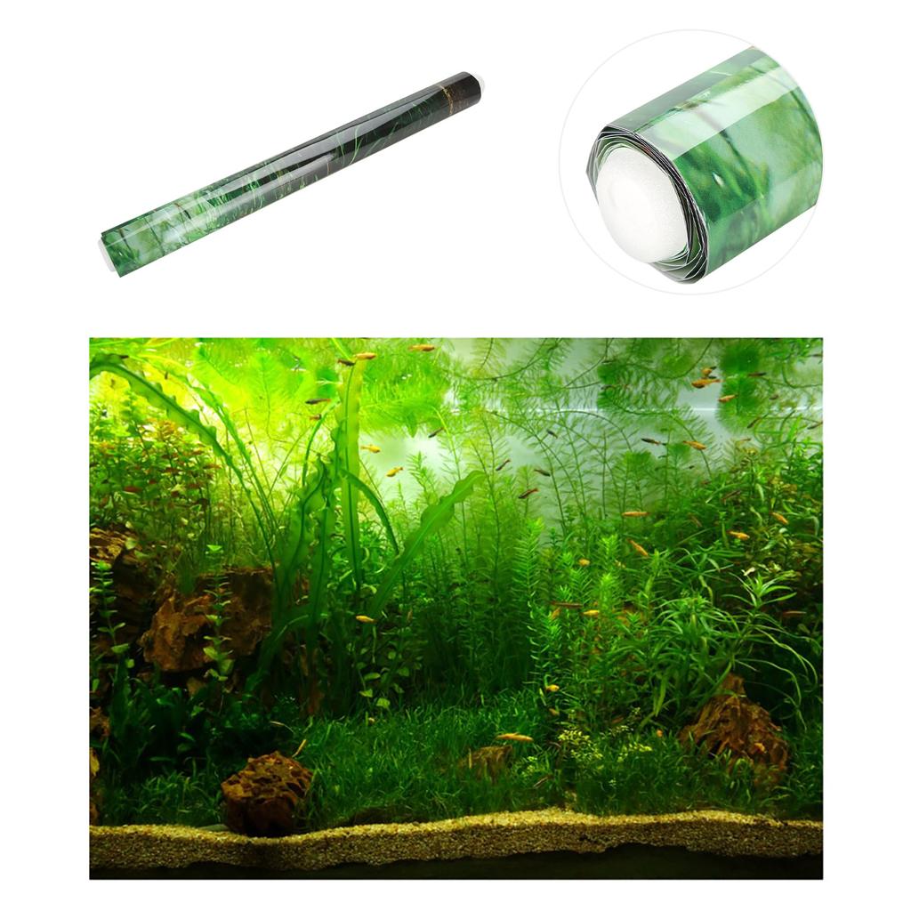 Water Grass   Aquarium Fish   Background Poster PVC Adhesive Decor Paper (122*61cm)