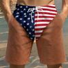 Fun American Flag Fake Underwear 3D Beach Shorts Creative Leg Pattern Swimming Pants Men's Summer Pool Party Funny Gift 1pcs