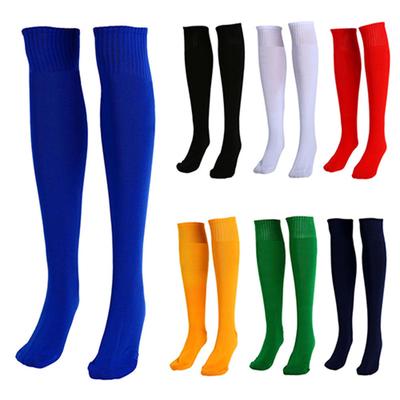Unisex Football Plain Long Sock Sport Knee High Large Hockey Soccer Rugby Stocks Running Socks