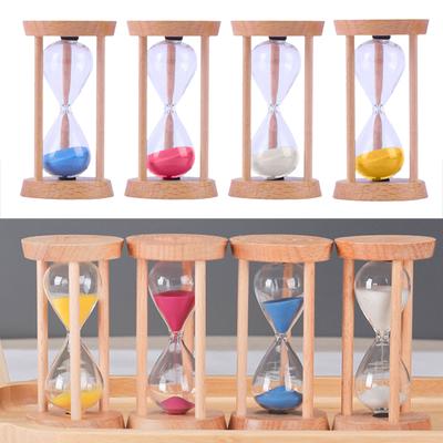 Bicchiere di sabbia da 5 minuti in legno Clessidra Orologio a sabbia Regalo per bambini Cucina Timer a sabbia Orologio da ora Decorazione per ufficio