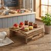 Home Decor Solid Wood Dessert Display Stand Vintage with Handles Food Display Rack Rustic Decorative Cake Rack Wedding