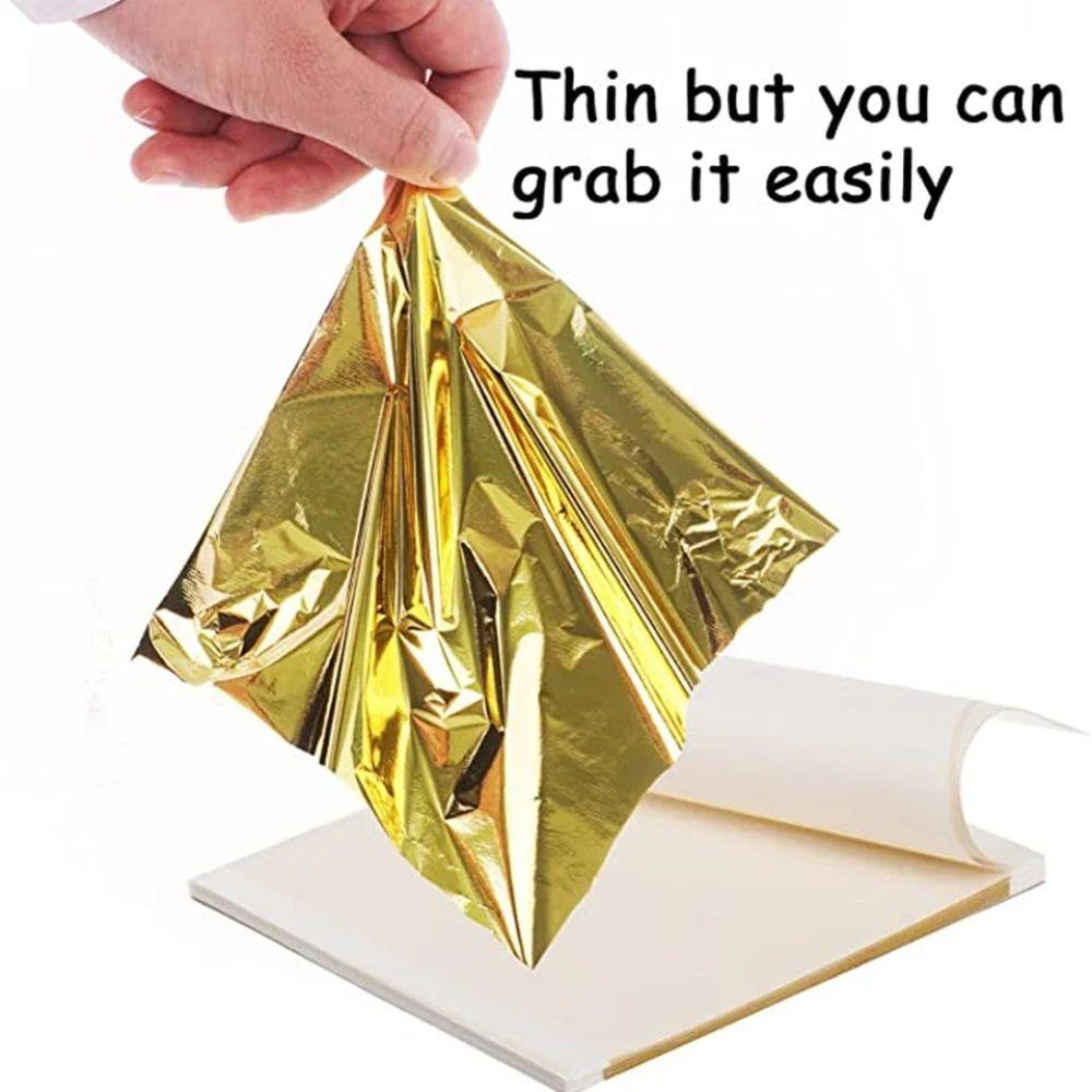 100Pcs Shiny DIY Art Craft Artificial Paper K Pure Handicrafts Imitation Gold Gold Leaf Gilding Decoration