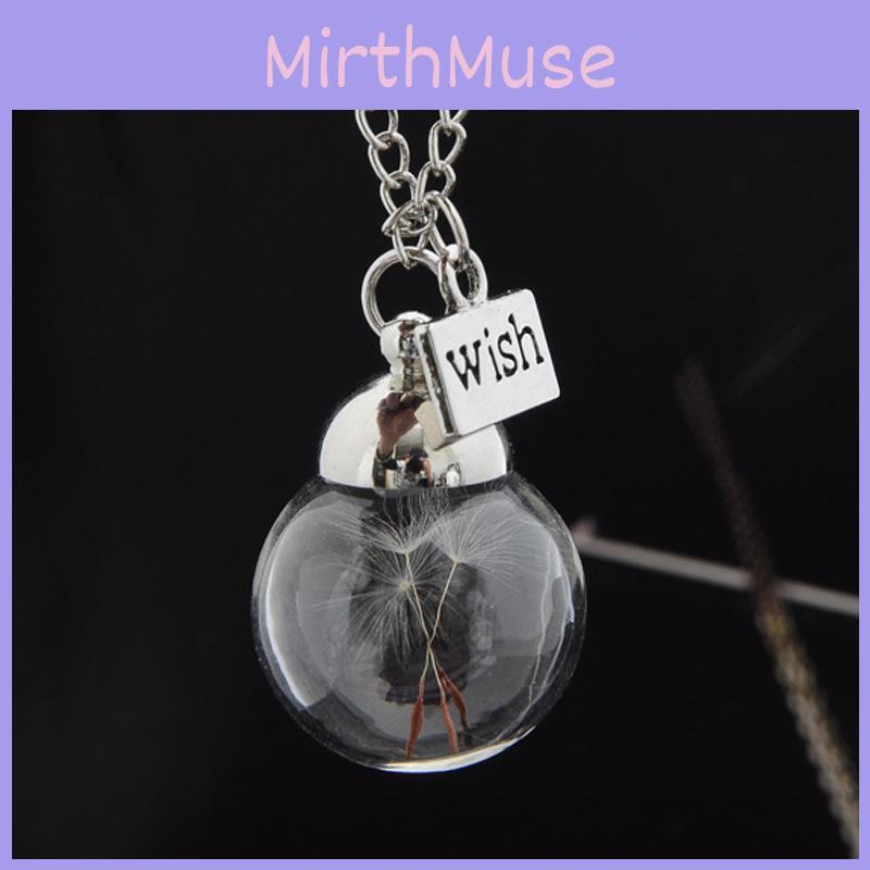 Elegancka Kryształowa Szklana Kopuła Ręcznie Robiony Naszyjnik z Dmuchawcem DIY na Wyjątkowy Prezent