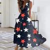 Sleeveless Maxi 4th of July Dress with Star Print Independence Day Dress for Women Casual Loose Fit Holiday Outfit
