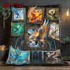 Phoenixes Art Frames 2D Flat Pattern Flannel Blanket, High Quality All Seasons, Home Decor, Warmth and Comfort, Perfect for Christmas Gifts.