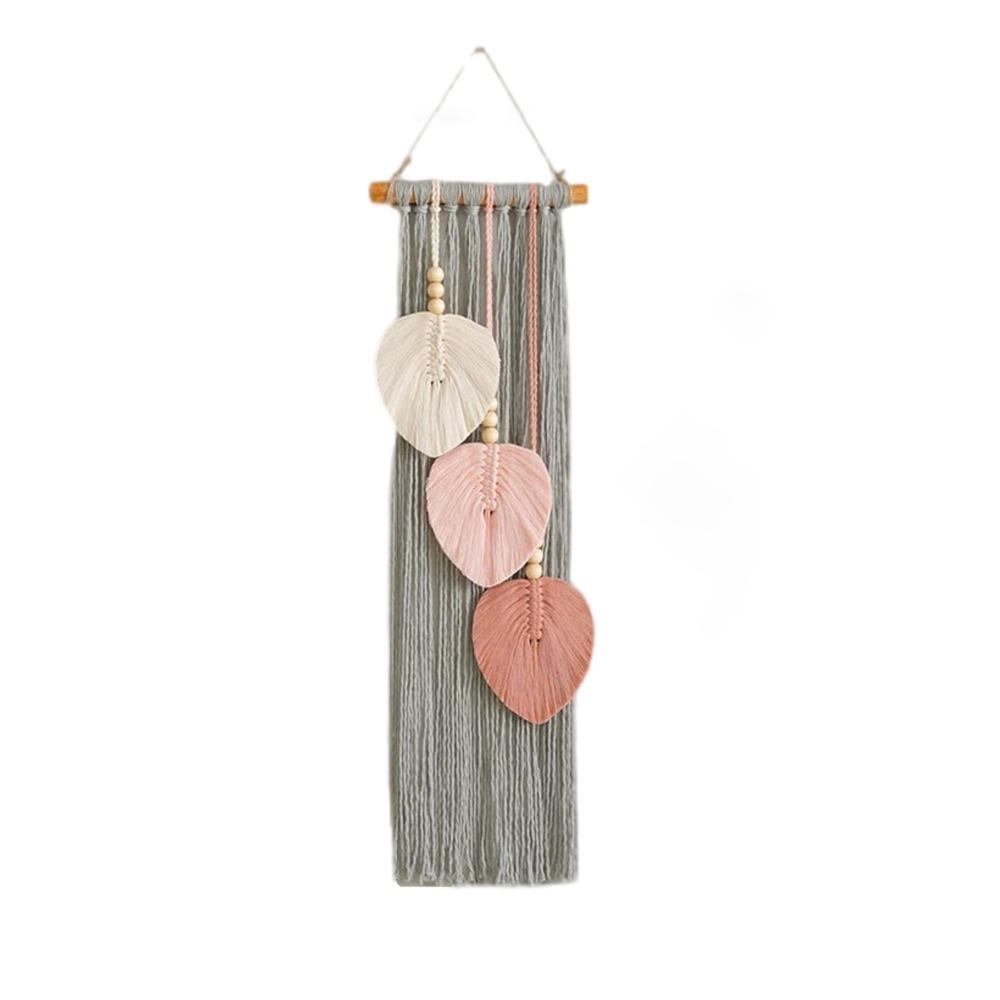 Unique Bohemian Decorative Tapestry Nordic Wall Hanging Pendant Modern Woven Leaf Tassels  Bedroom