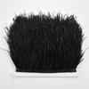 8-10cm Ostrich Feather Trims for Needlework and Handicraft Black Plume Skirt Decoration Natural Feathers Ribbon Fringe