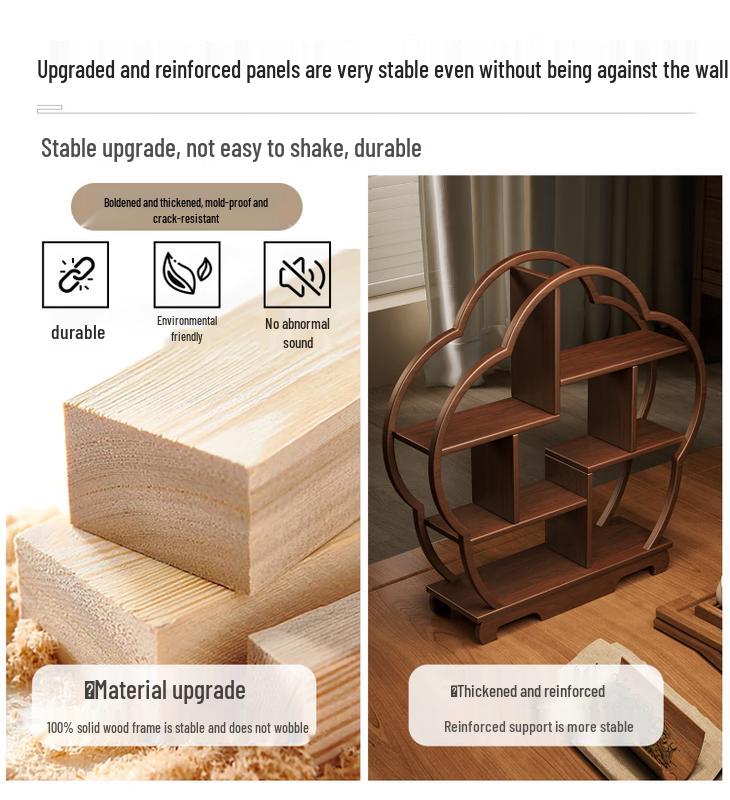 Solid Wood Tea Table Desktop Storage Rack