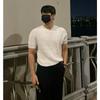 Men's Retro Loose-Fit Ice Silk Knit T-shirt - Short-Sleeve, Round Neck, Korean Style