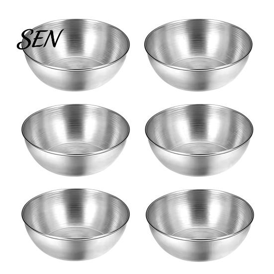 Ciotole Impilabili in Metallo per Snack 6 Pezzi Ciotoline Condimento in Acciaio Inossidabile, Mini Tazzine Salsa da Immersione, Dorate per Servire Ristoranti, Piattini Rotondi per Condimenti