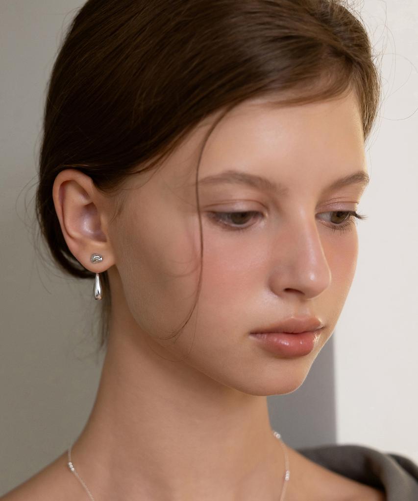Tatiana Metal Tear Drop Ear Jacket Earrings Ec3258