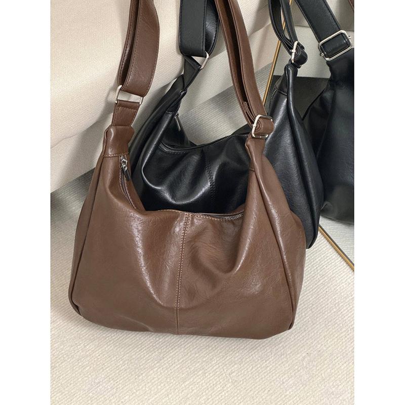 All-Match Women Shoulder Bag Solid Fashion Handbag Commuter Crossbody Bag Women's Minimalist PU Leather Bag