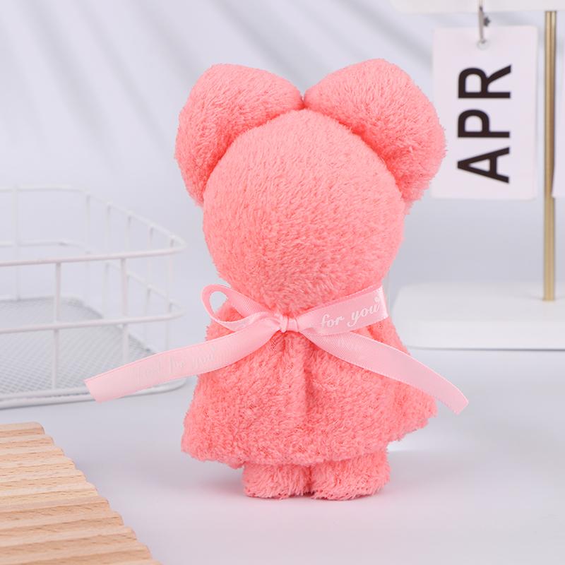 

Полотенце в виде медведя из кораллового флиса, свадебные сувениры для гостей, сувенир на крестины розовый