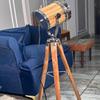 Nautical Silver and Wooden Searchlight Tripod Coastal Home Decor