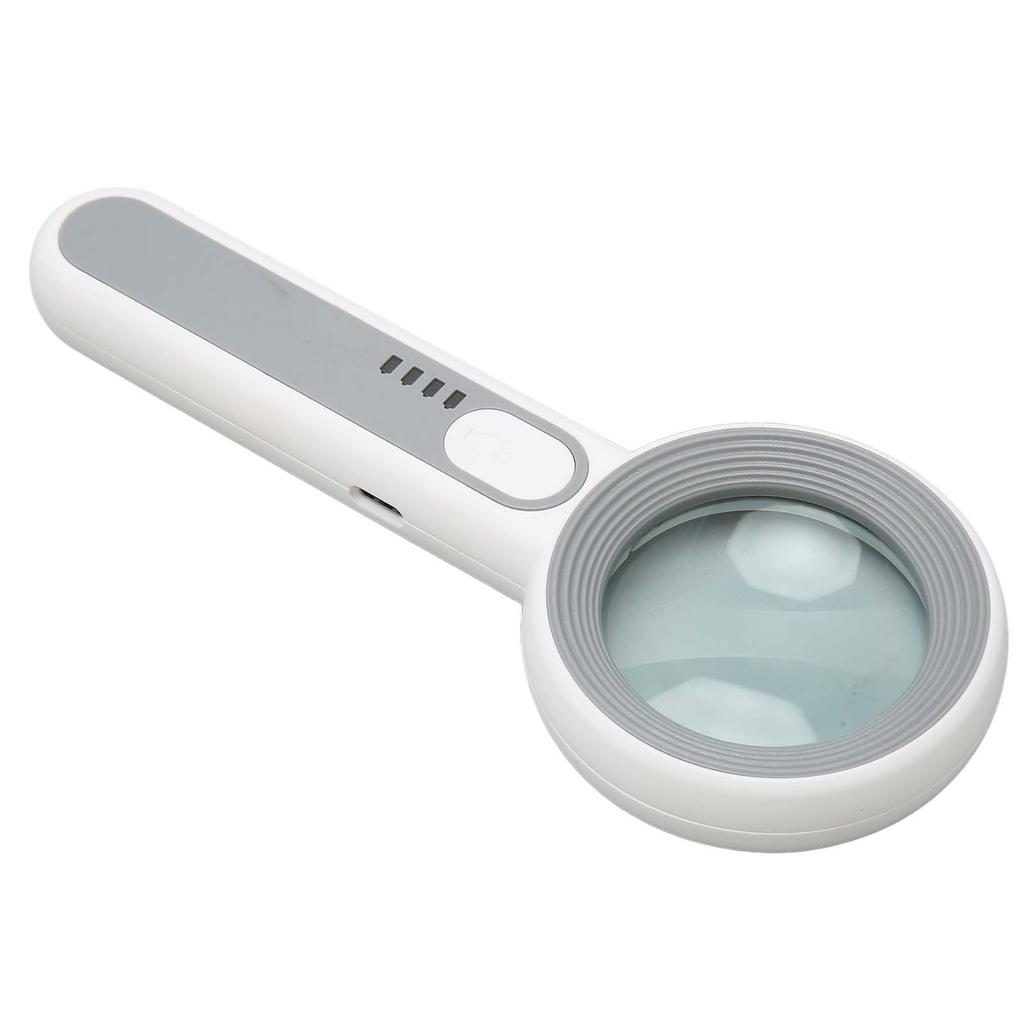 Magnifying Glass with Light 12 LED 5X Handheld 3 Brightness Adjustable Rechargeable Lighted Magnifier