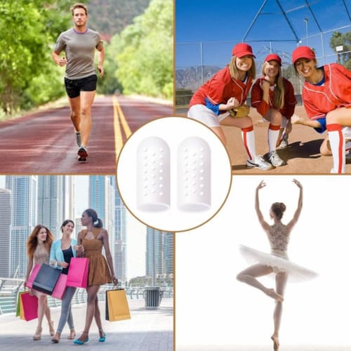 YFFSFDC Toe Caps, Toe Protectors, Toe Sacks, Toe and Nail Protection Caps, Breathable, Friction Relief, Set of 10 (White)