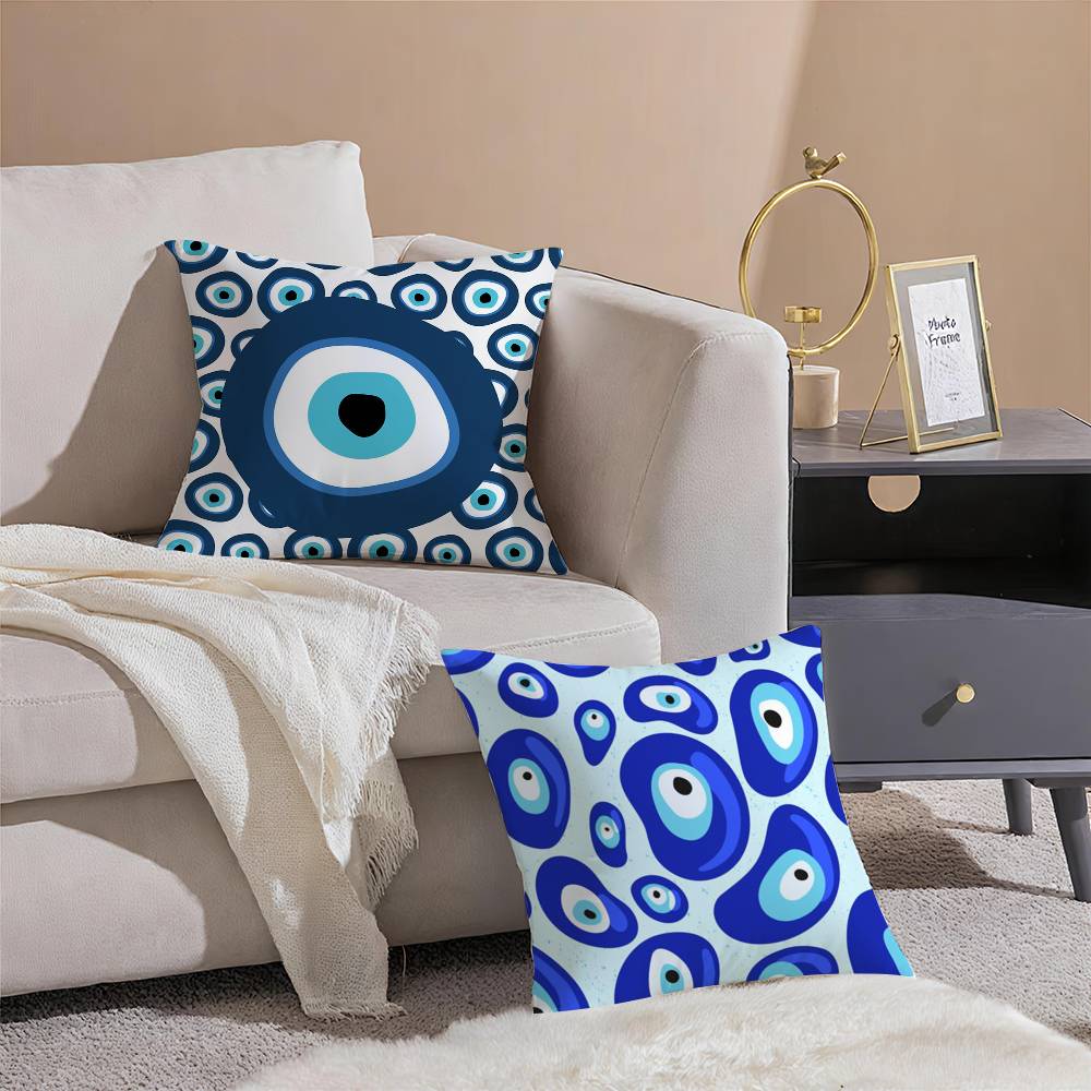 Classic Prank Evil Eyes Pillow Case Comfort Sofa Bed Silky Elegant Invisible Zipper Decorative Cushion Cover