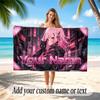 City Cyberpunk Theme Soft Beach Towel Personalized Custom Name Text Towel Portable for Beach Pool Travel