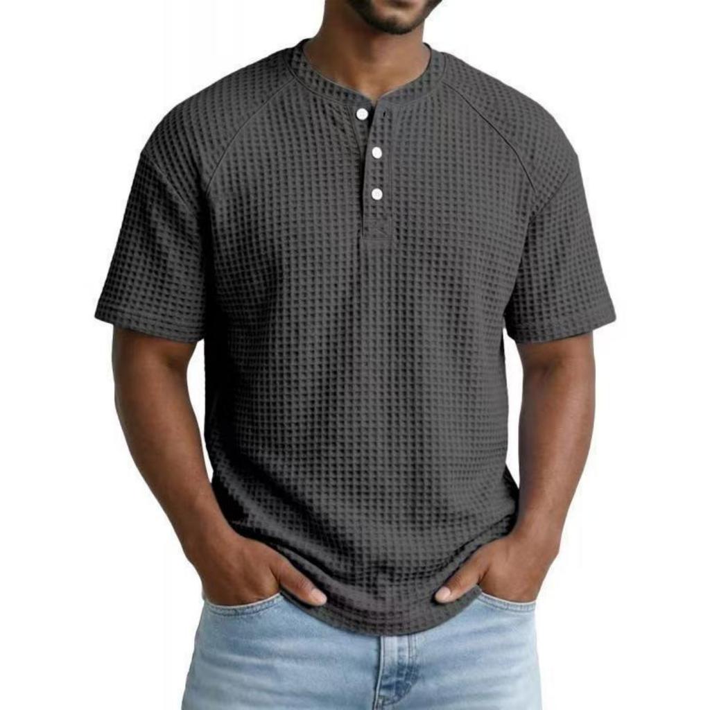 Men's Casual Fashionable Loose And Soft Breathable Short-sleeved Top.