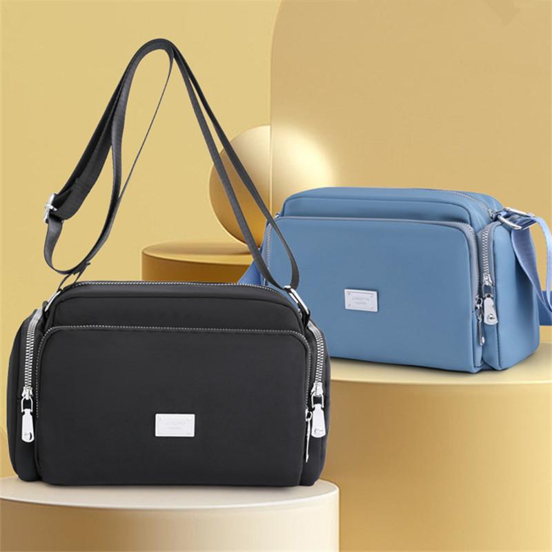 Nylon Fabric Single Shoulder Bag Ladies Simple Fashion Wide Strap Crossbody Bags Large Capacity Square Bag Suitable For Women Daily Use