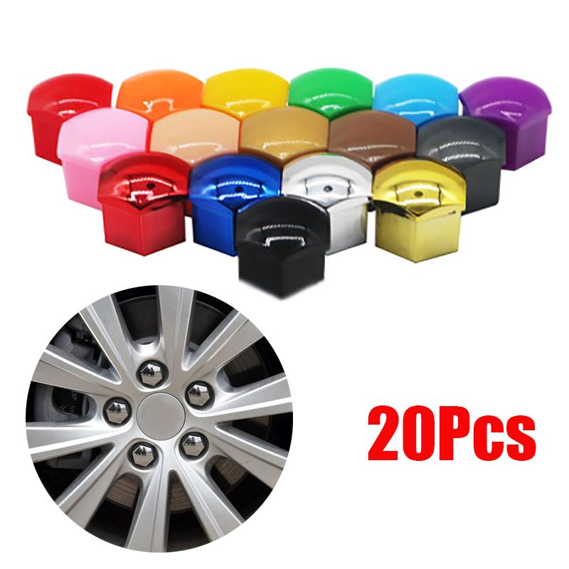 

20Pcs Car Wheel Nut Caps Protection Anti-Rust Auto Hub Car Tire Screw Caps Nut Bolt Covers Caps Exterior Decoration 17/19/21 mm 17MM