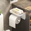 Toilet Paper Holder Plastic Storage Rack Wall Mounted Bathroom Kitchen Towel Placement Toilet Paper Roll Box Phone Storage Rack