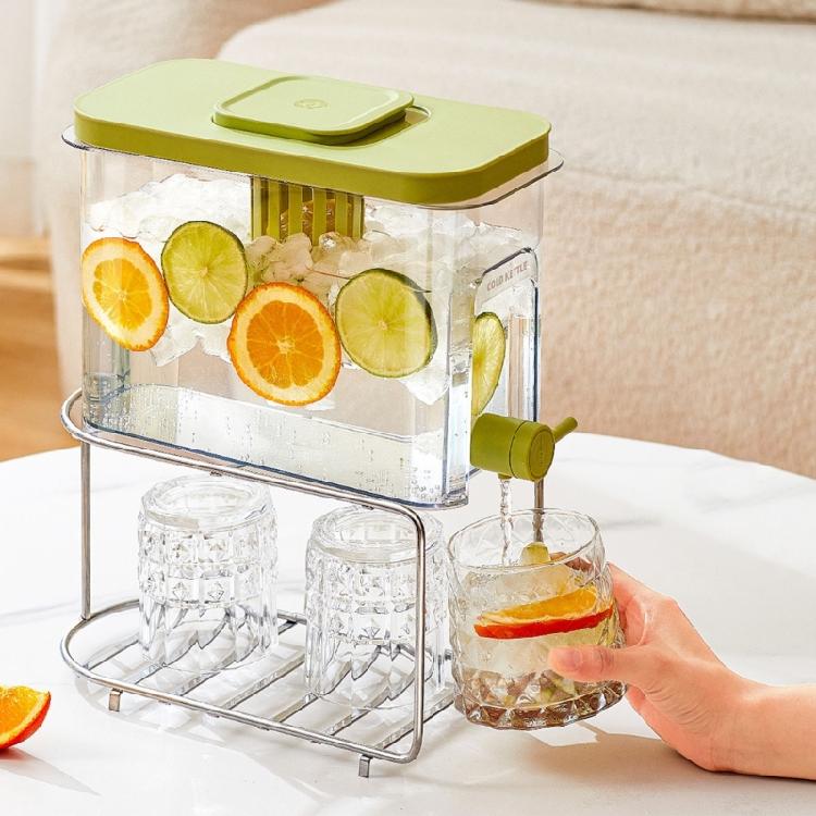 Distributeur de Boissons en Plastique Transparent 4L avec Robinet Ergonomique Parfait pour Café Glacé Eau Citronnée Stockage Réfrigéré