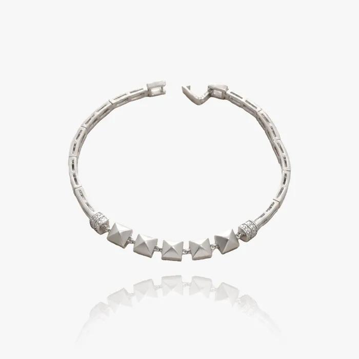 925 Silver Quinto Square Stick Line Silver Bracelet