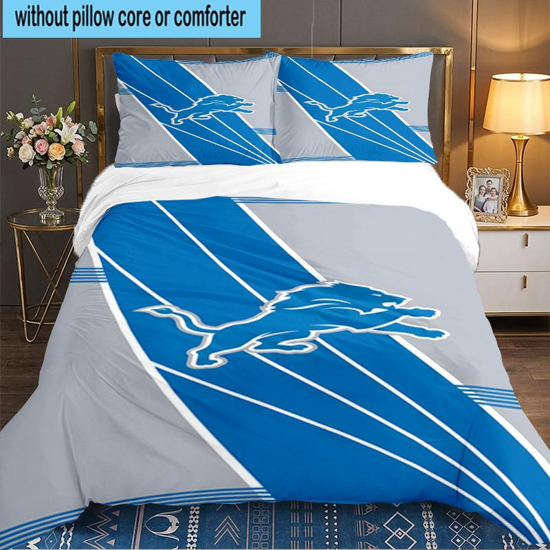 Detroit Team Spirit 3pcs Bedding Set,Including 1pc Duvet Cover And 2pcs Pillowcases Perfect Gift for Christmas,Ideal for Bedroom, Dormitory