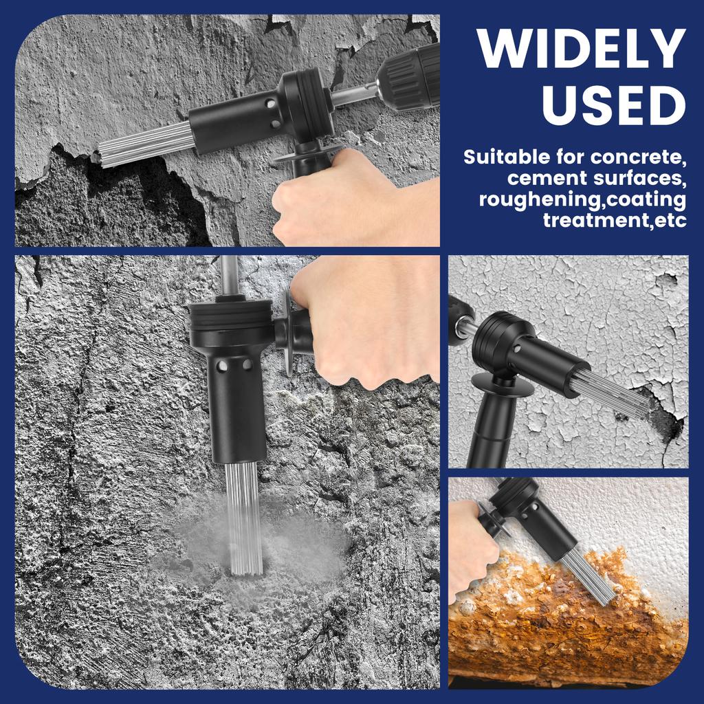 SDS Plus Electric Hammer Deburring Tool Needle Deslagger with Detachable Handle – Efficient Rust Removal and Edge Finishing Tool