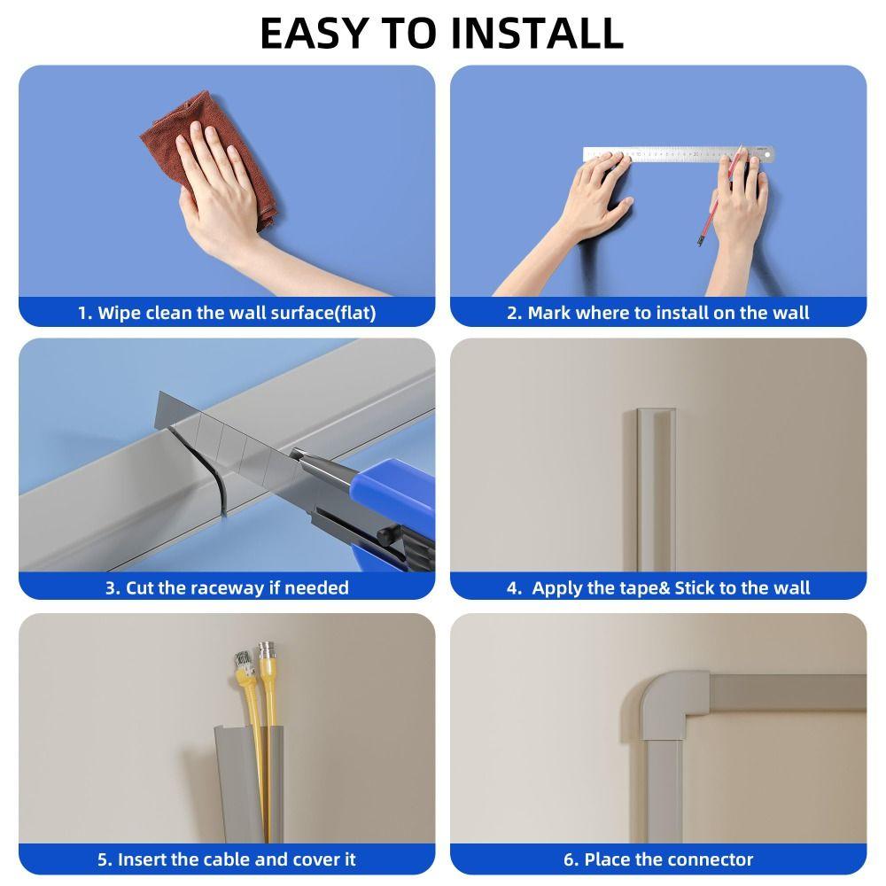 High Quality 1m Cord Hider Self-Adhesive Paintable Cable Hider Durable Anti-extrusion Cable Concealer Floor