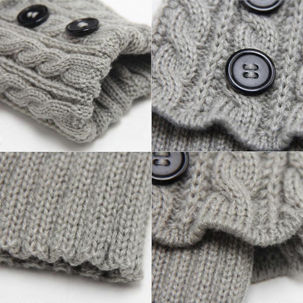 5 Pairs Winter Warm Boot Cuffs for Women, Crochet Knitted Boot Socks