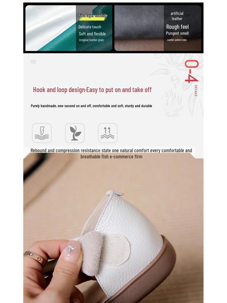 Sandale Plate de Damă Retro Handmade din Piele de Vacă - Confortabile cu Velcro și Vârf Deschis pentru Vară