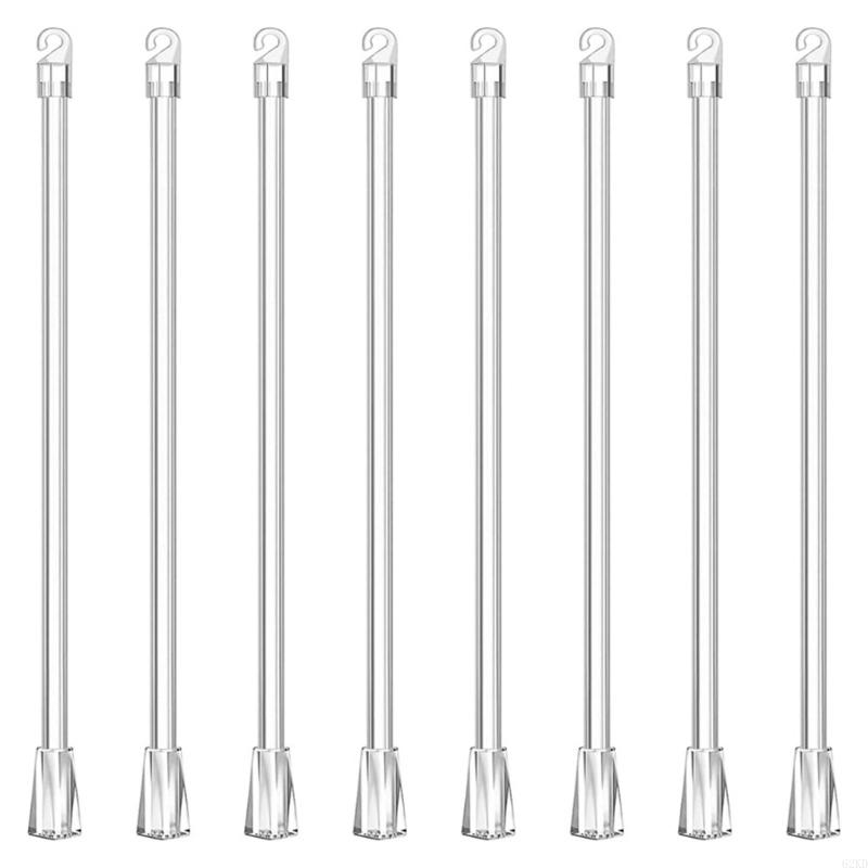 62KD 2/4/6/8/10Pcs Vertical Blinds Replacement Pull Rods with Hook and Handle for Door Window Curtain Shade Tilt Wand