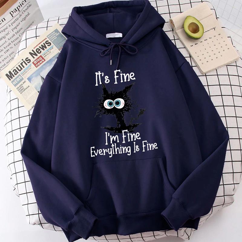 (Unisex Hoodie)New Cat Printed Hoodies Women Unisex Sweatshirt Hooded Casual Tops Pullovers
