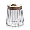Striped Conical Borosilicate Glass Storage Jar with Sealed Metal Latch Lids for Cereal