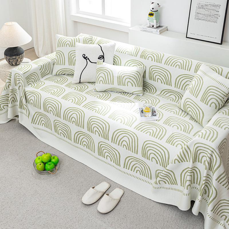 Summer Sofa Covers Towel Green Blanket for Living Room Anti Scratch Couch Cover Cooling Chair Slipcover One Piece