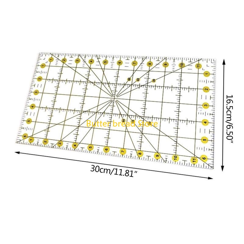 W89C Acrylic Sewing Ruler Clear Quilting Template for DIY Patchwork Crafting Quilting