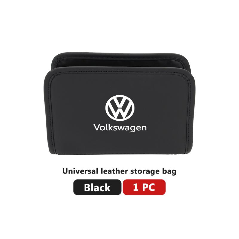 Valve Stems Caps Car Leather Bag Portable Auto Storage Organizer Trash Bin For Volkswagen VW Golf 4 5 6 7 Polo Jetta Sagitar Mag zd5