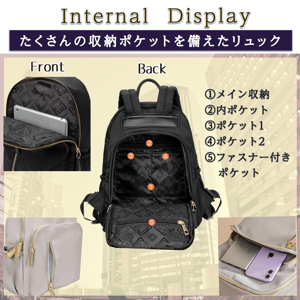 LASTOS Women's Lightweight, Small Backpack, Waterproof, Perfect for Commuting, Outdoor Activities, and School, Casual Style, Mini (Light Gray)