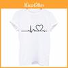 Premium Summer Women Round Neck Print T-shirt With Fashion Heartbeat Design