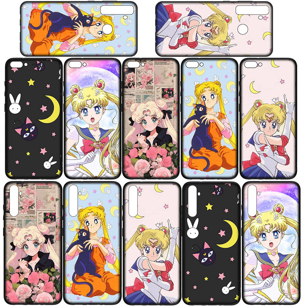Hülle für iPhone 17 16 15 Xiaomi Poco Redmi Note 14 13 12 11 Pro Max 9 16e Samsung Galaxy S25 S24 S23 OPPO Huawei Mädchen Sailor Anime Mond Handyhülle