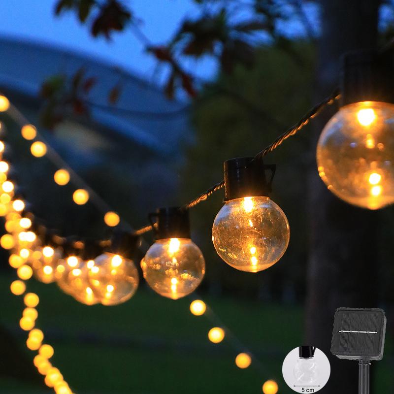 Solar String Lights Outdoor Waterproof Solar Patio Lights for Garden Fence Balcony Cafe Bistro Decor Solar Powered Globe Light