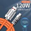 120W Type C Cable 1M PD USB C Data Cord 180° Rotation Elbow High Speed Fast Charging Line Wire for Huawei Samsung S24 Xiaomi 15