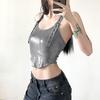 New Summer Sexy Hot Girl Personality Niche Street Slim Hooded Halter Top
