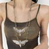 Retro Hot Girl Lange Dubbellaagse Plissé Draagbare Ketting voor Vrouwen Boheemse Etnische Kleurrijke Bloemen Kralen Trui Ketting Sieraden Cadeau