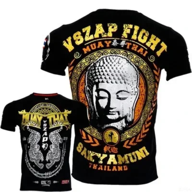 3D-Druck Sport Schnelltrocknend Atmungsaktiv Herren T-Shirt Brazilian Jiu-jitsu MMA Boxen Training Muay Thai Kampf Street Kurzarm