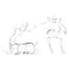 1Pc  Deer Figurines Desktop Ornament Transparent Elk Reindeer Sculpture